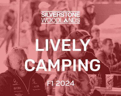 Lively Camping at Silverstone Woodlands, Formula 1 tickets blurred poster image
