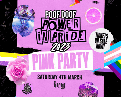 POOF DOOF PINK PARTY tickets blurred poster image