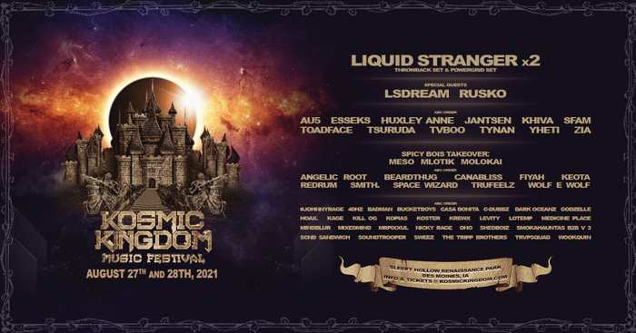 Kosmic Kingdom Music Festival 2021 - Aug 27th  &  28th  - Des Moines, IA tickets