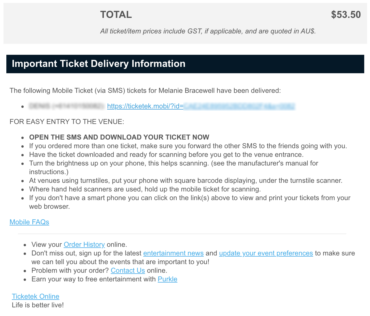 Sell Ticketek tickets Tixel