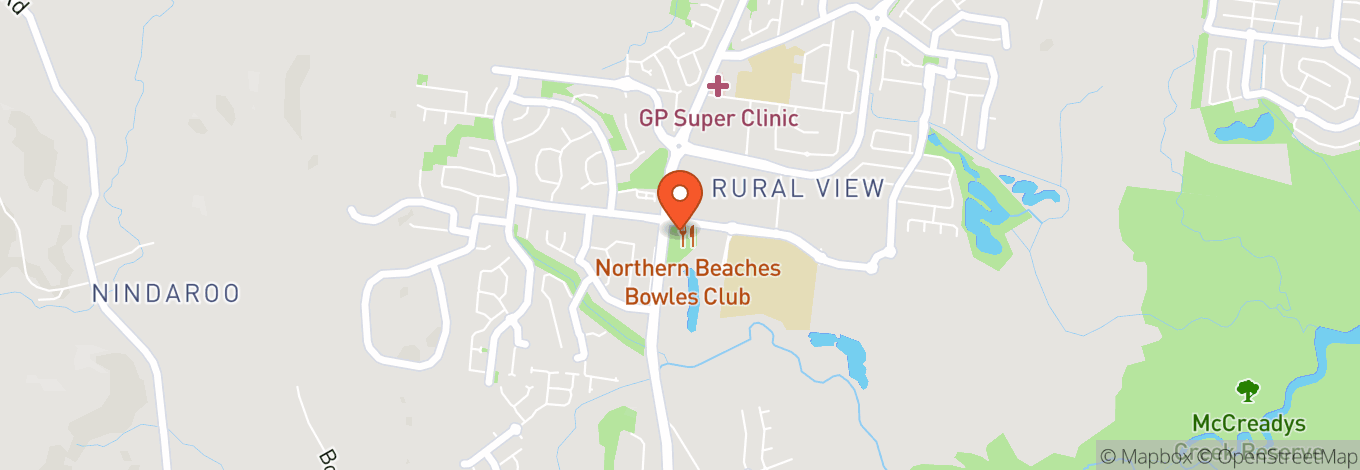 Map of Northern Beaches Bowls Club