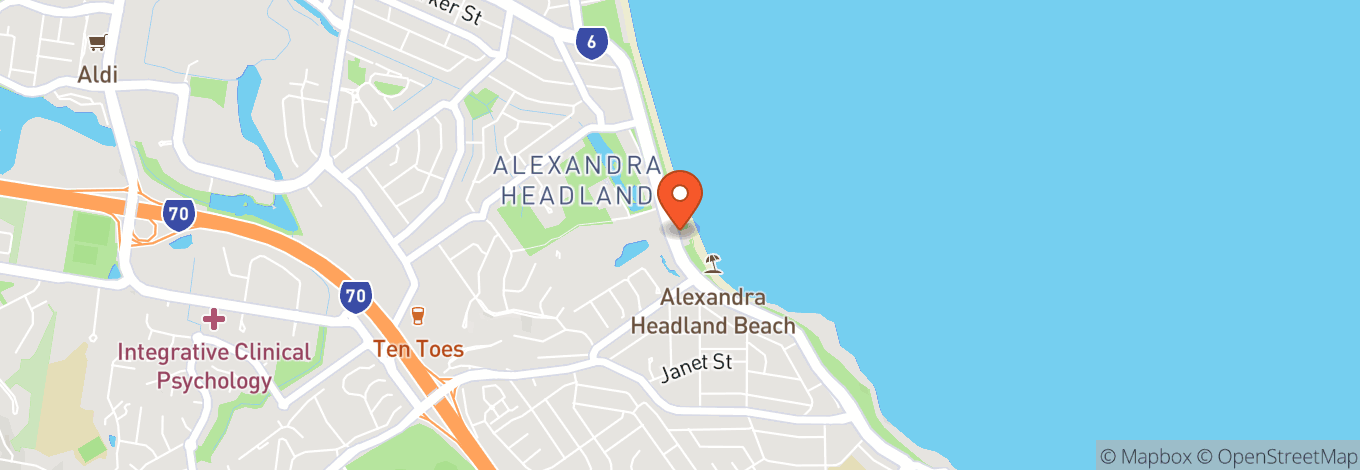 Map of Alexandra Headland Surf Life Saving Club