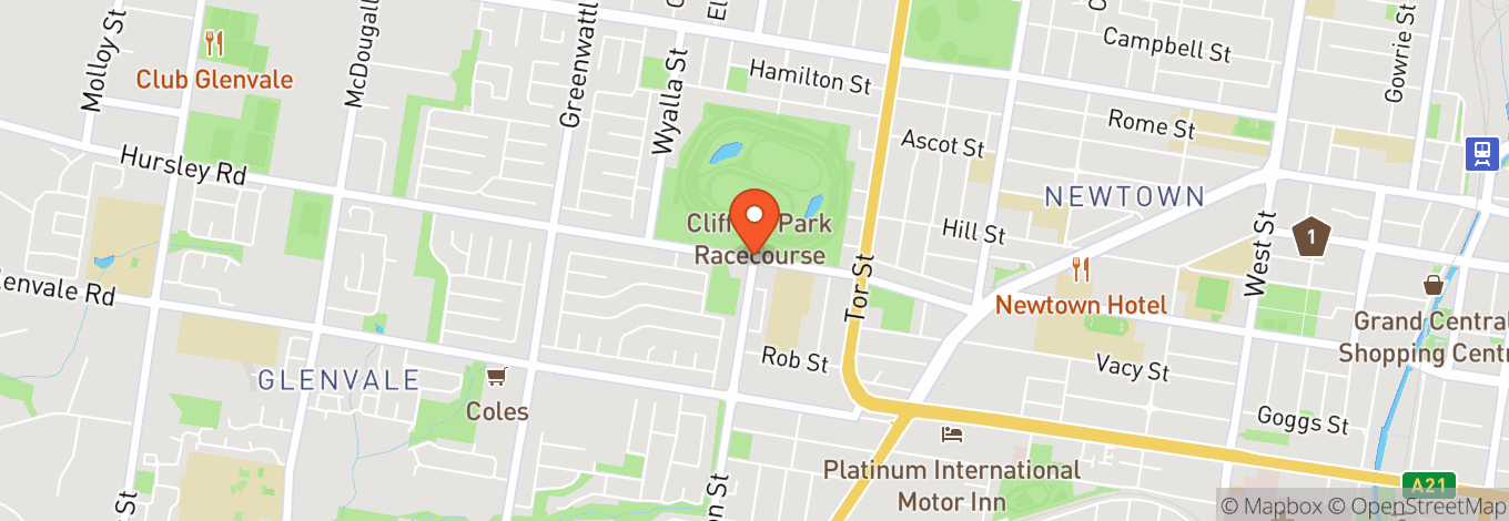Map of Clifford Park Racecourse