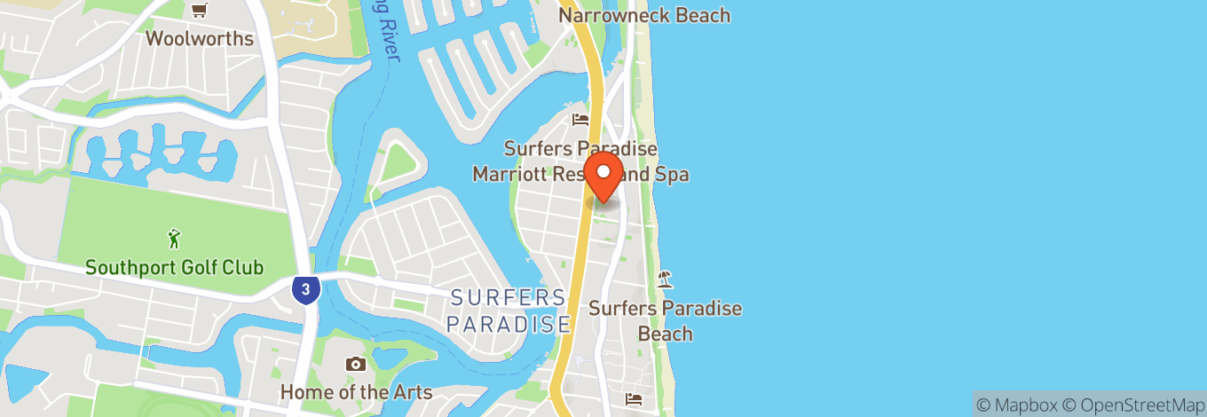 Map of Qt Gold Coast