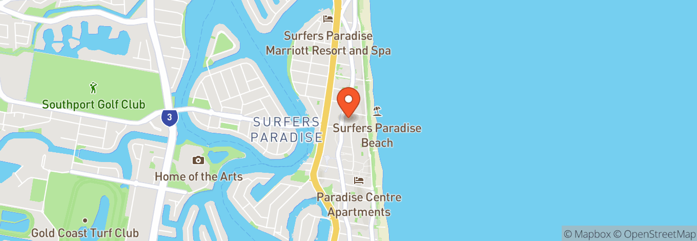 Map of Mantra On View Surfers Paradise