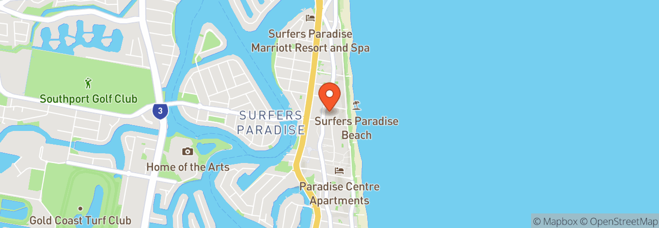 Map of Mantra On View Surfers Paradise