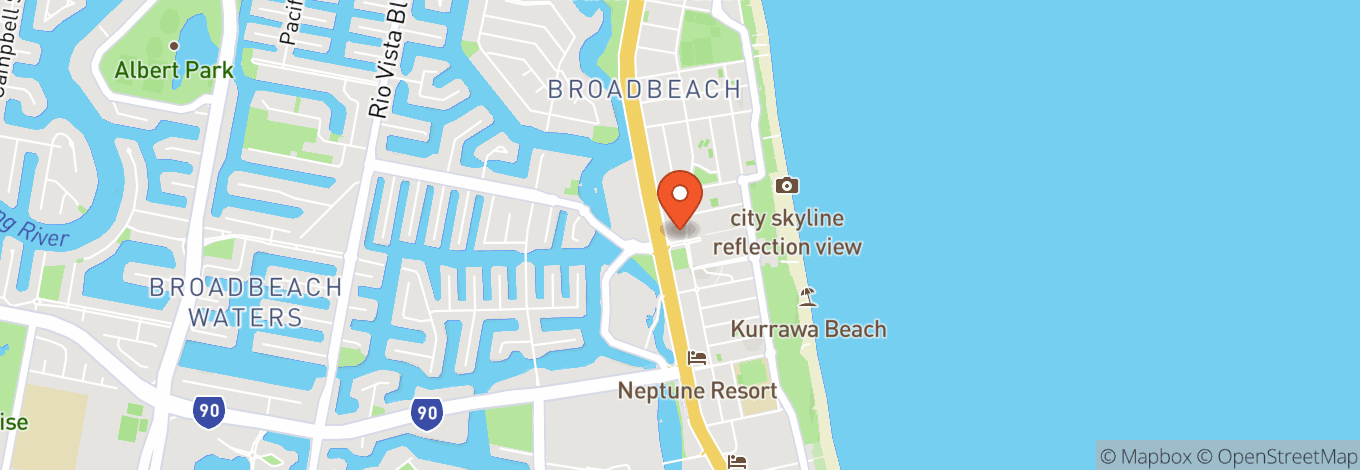 Map of Pink Flamingo Spiegelclub - Gold Coast Attractions