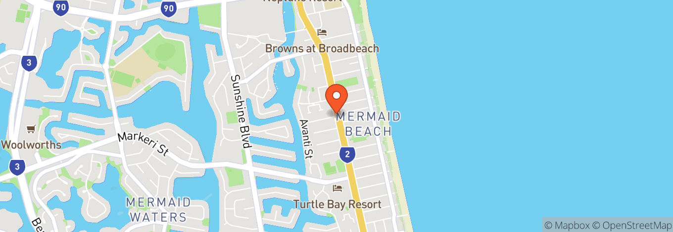 Map of Mermaid Beach