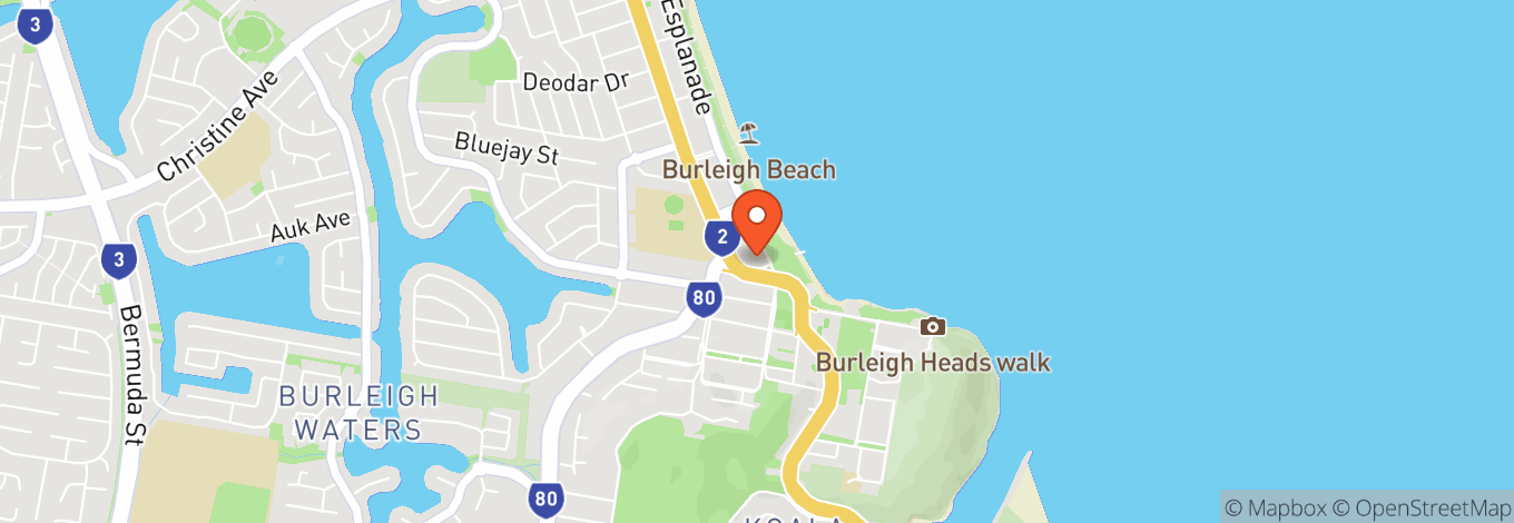 Map of Burleigh Heads Hotel