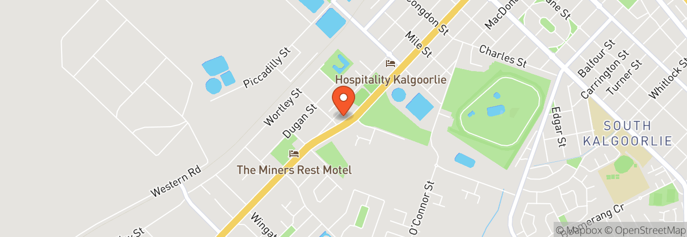 Map of Kalgoorlie Overland Motel