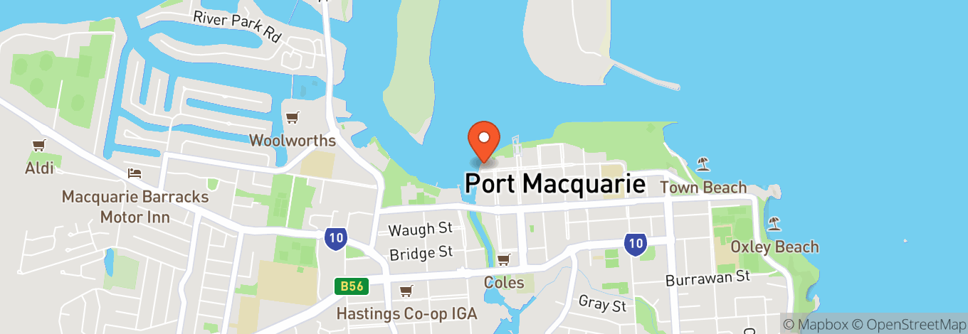 Map of Port Adventure Cruises, Cruise Port Macquarie