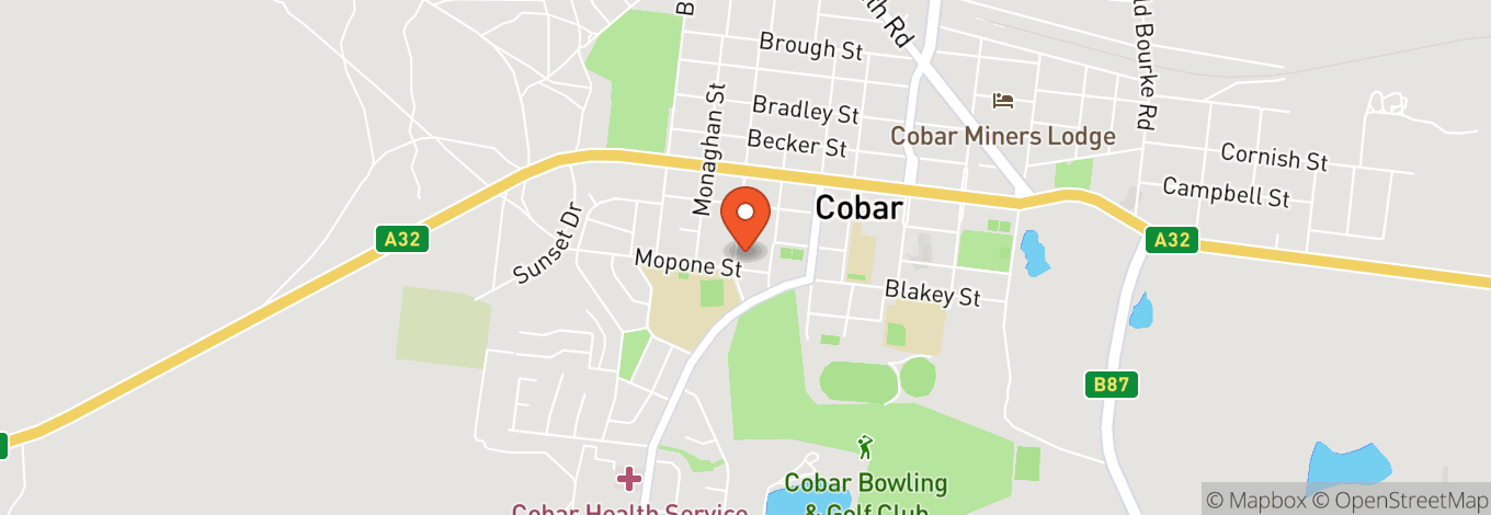 Map of Cobar Bowling and Golf Club