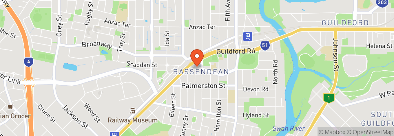 Map of The Bassendean Hotel