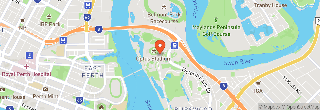 Map of River View Rooms At Optus Stadium