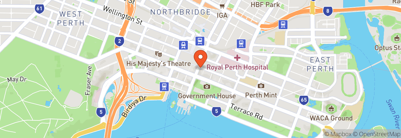 Map of Perth Town Hall