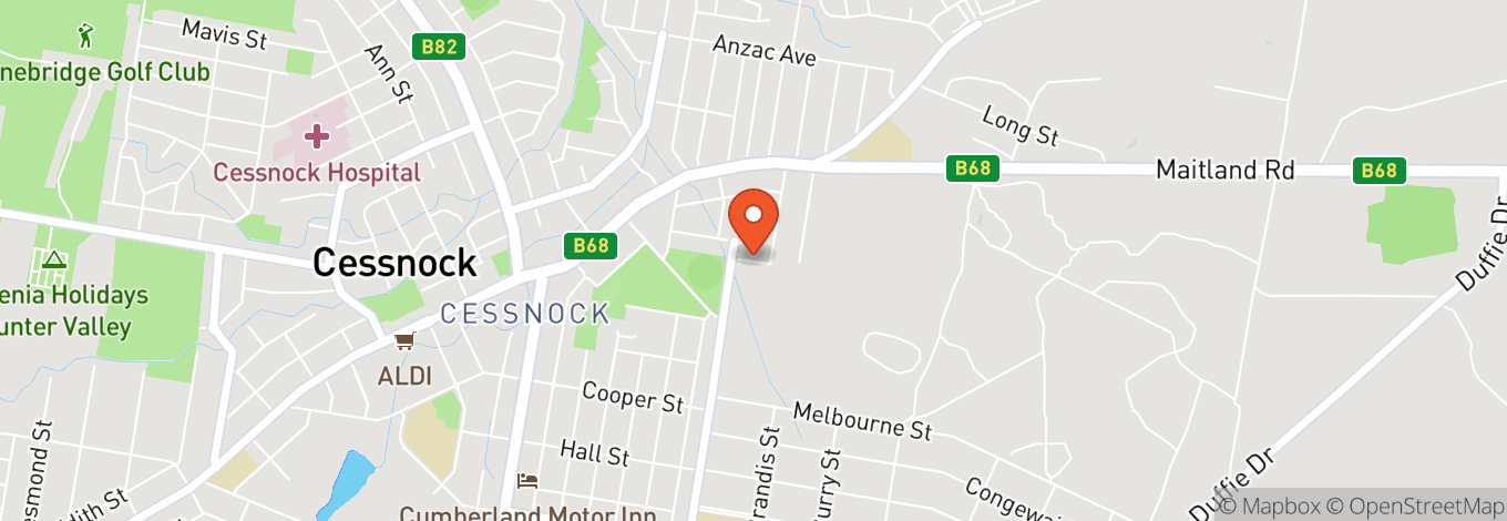 Map of East Cessnock Bowling Club