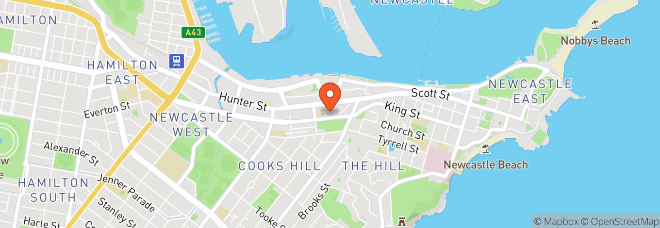 Map of Newcastle City Hall (Nsw)