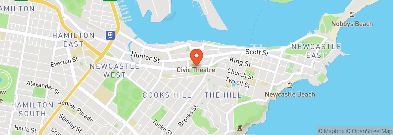 Map of Newcastle Civic Park