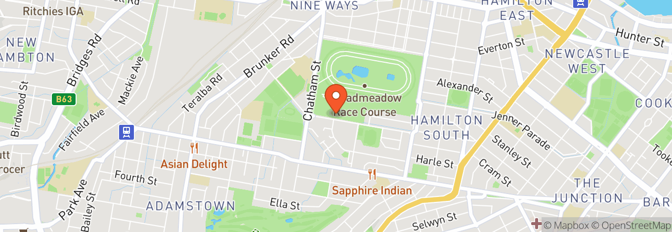 Map of Newcastle Racecourse