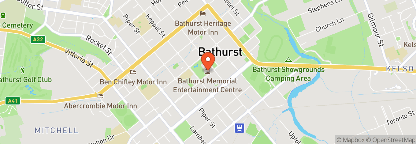 Map of Bathurst Memorial Entertainment Centre