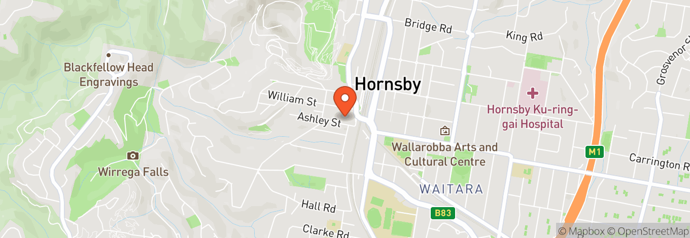 Map of Hornsby Rsl Club