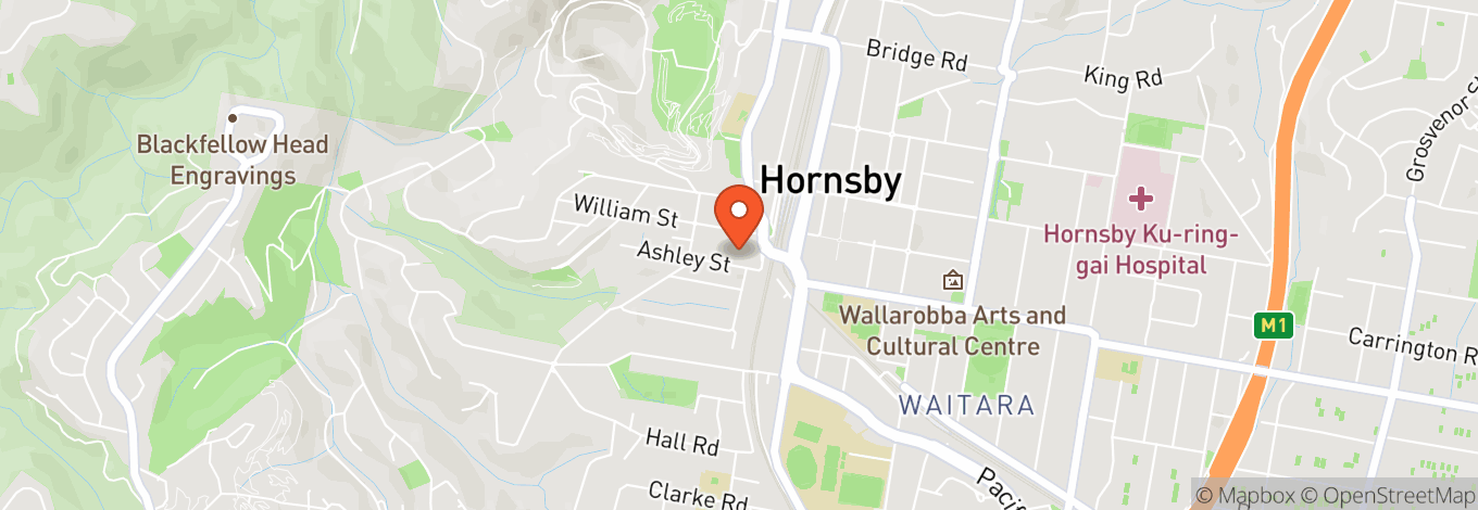 Map of Hornsby Rsl Club