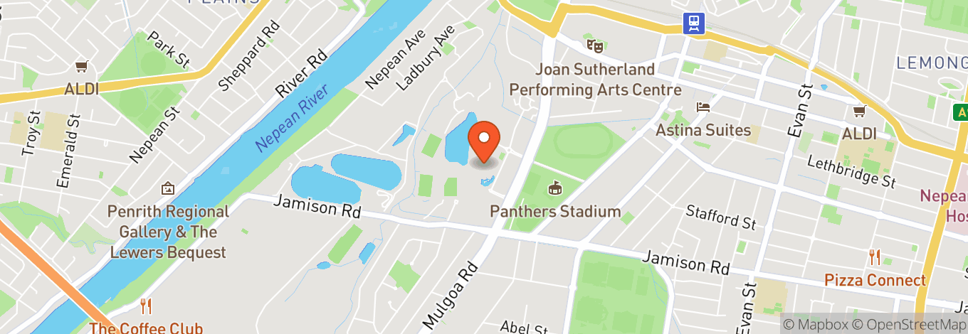 Map of Evan Theatre (Panthers Penrith)