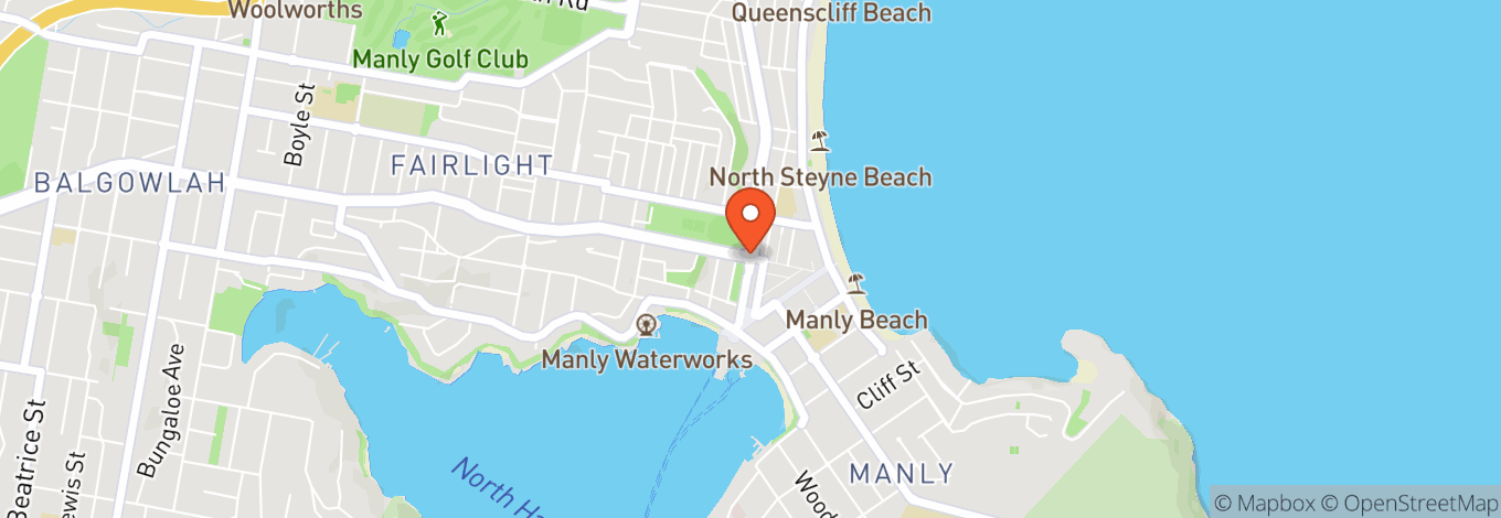 Map of Manly Wharf Hotel, East Esplanade