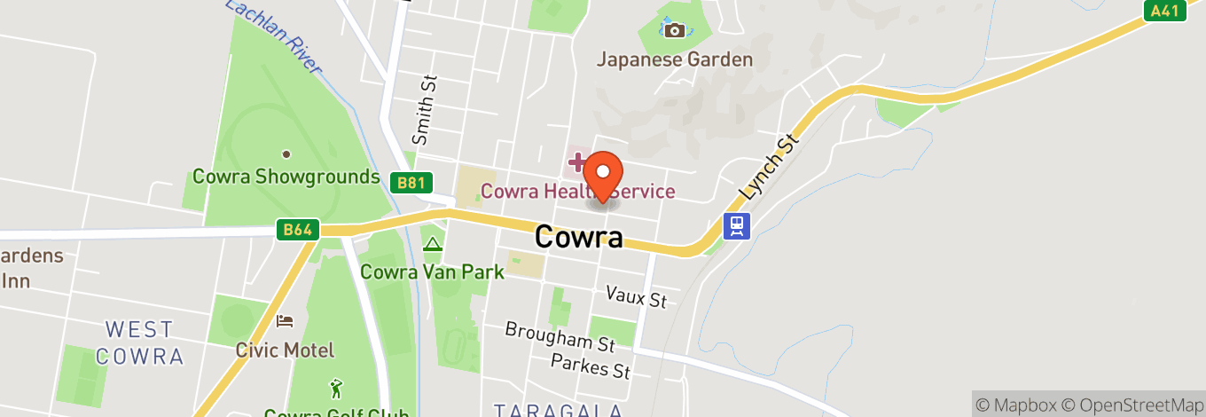 Map of Cowra Civic Centre