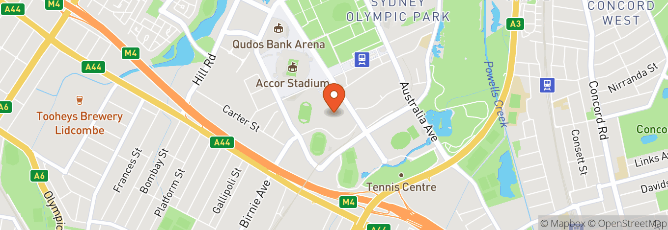 Map of Sydney Olympic Park Aquatic Centre