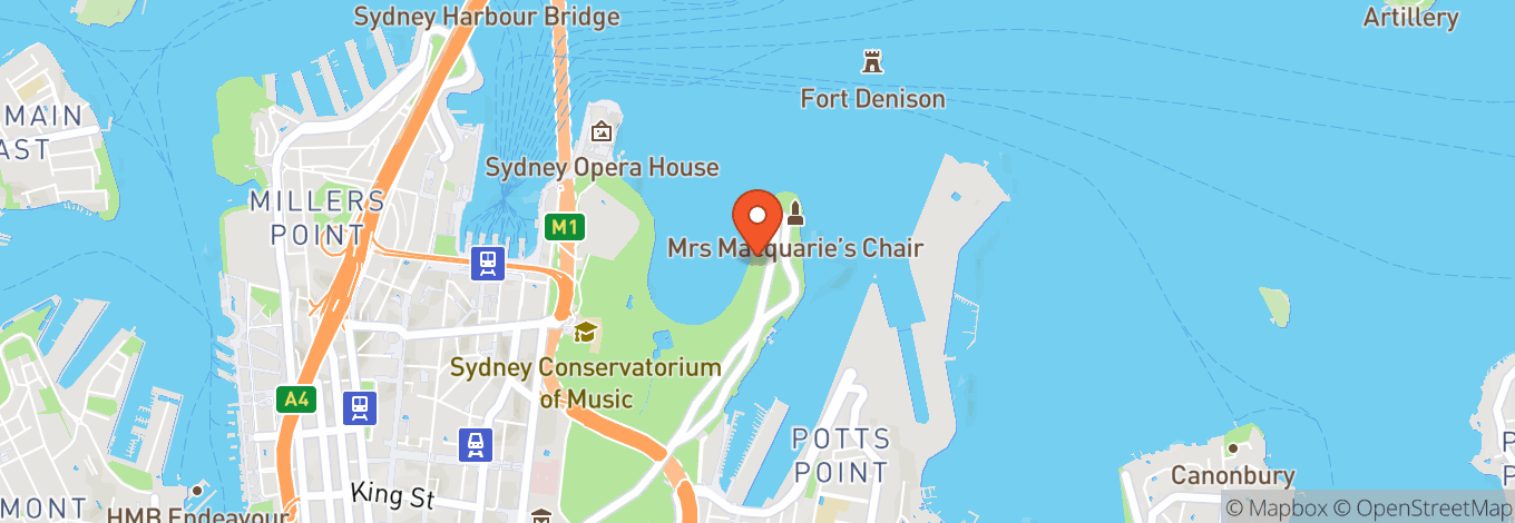 Map of HANDA OPERA ON SYDNEY HARBOUR FLEET STEPS MRS MACQUARIES POINT