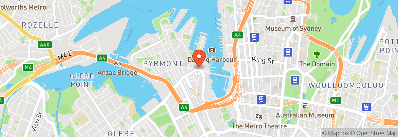 Map of Pyrmont Bridge Hotel
