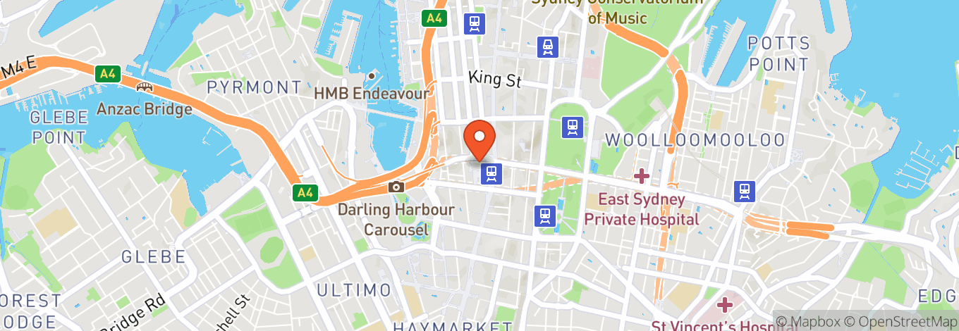 Map of Sydney Town Hall