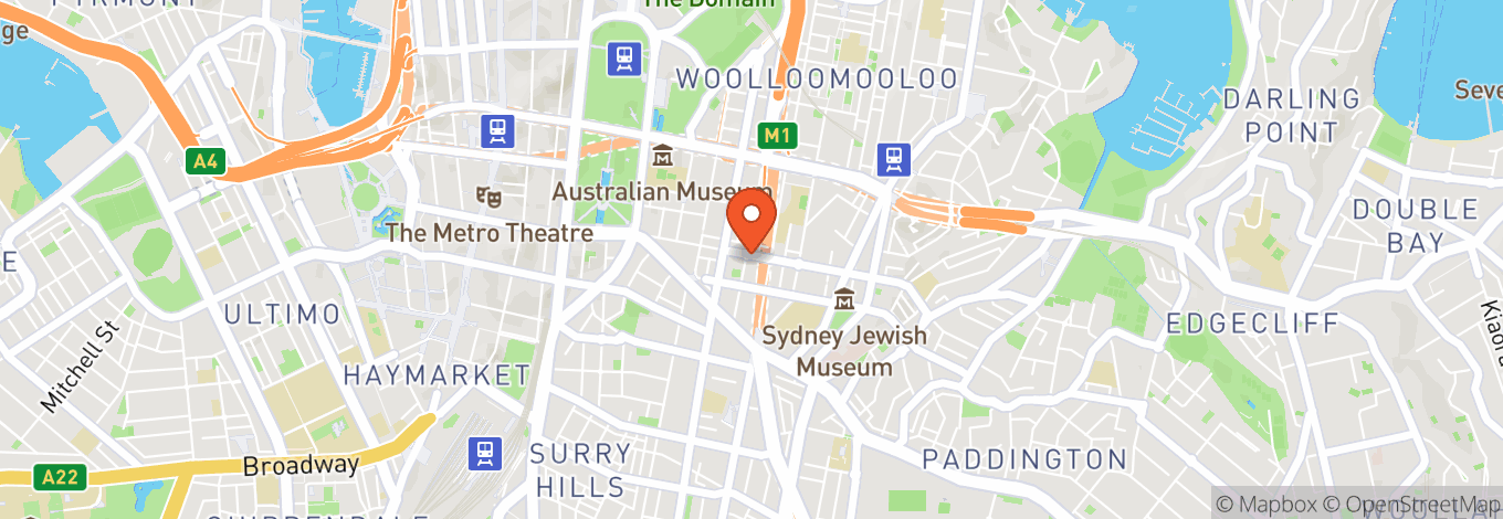 Map of East Village Sydney