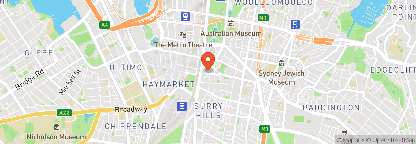 Map of Sydney Masonic Centre