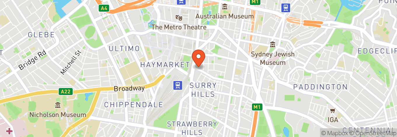 Map of Rydges Sydney Central