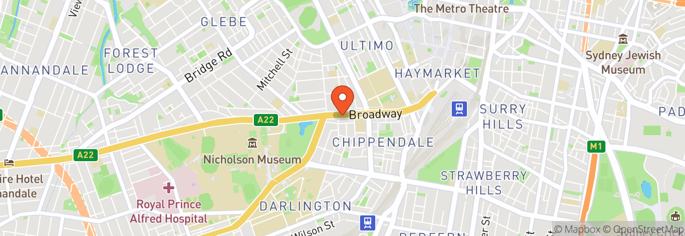 Map of Sydney, Australian School Of Meditation And Yoga