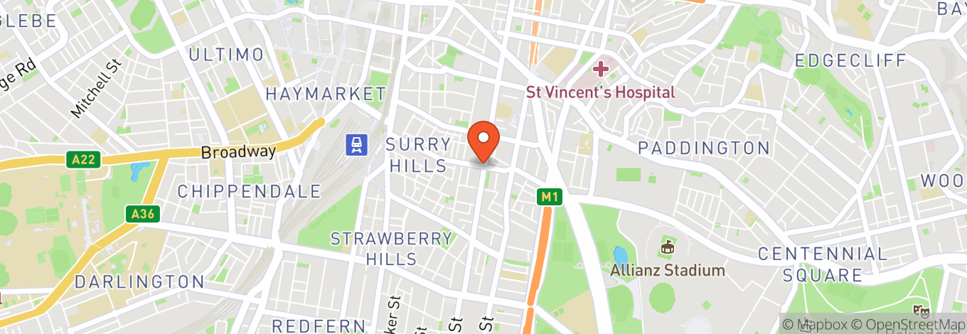 Map of Surry Hills