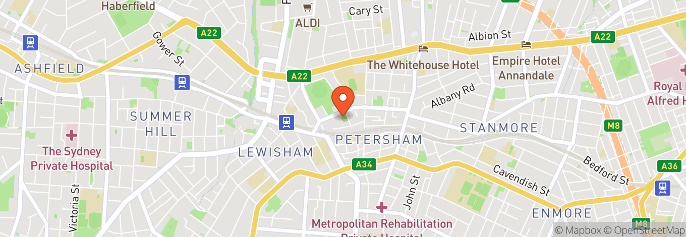 Map of Petersham Bowling Club