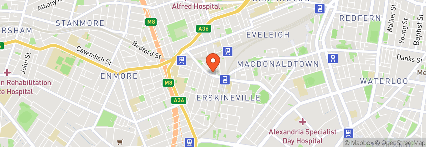 Map of Erskineville Town Hall