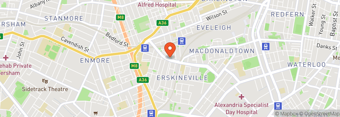 Map of Erskineville Town Hall