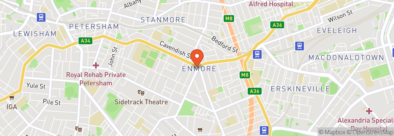 Map of Teddy's Enmore