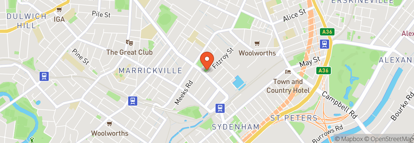 Map of Marrickville Bowling Club