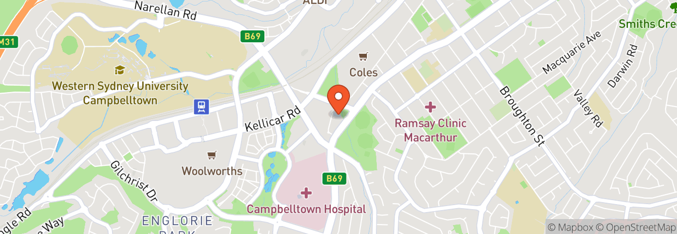 Map of Campbelltown Arts Centre