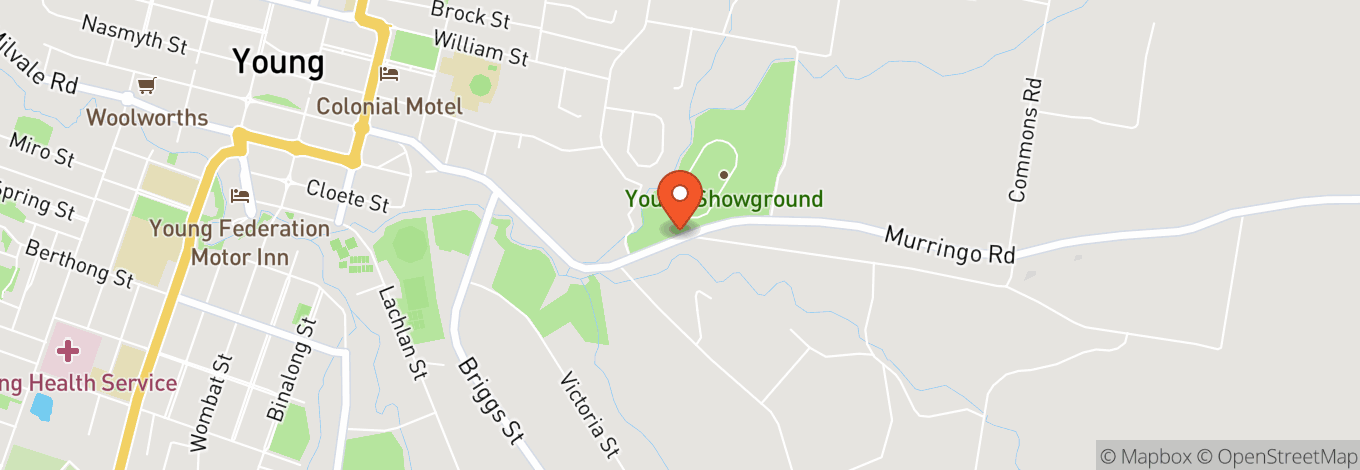 Map of Young Showground Camping