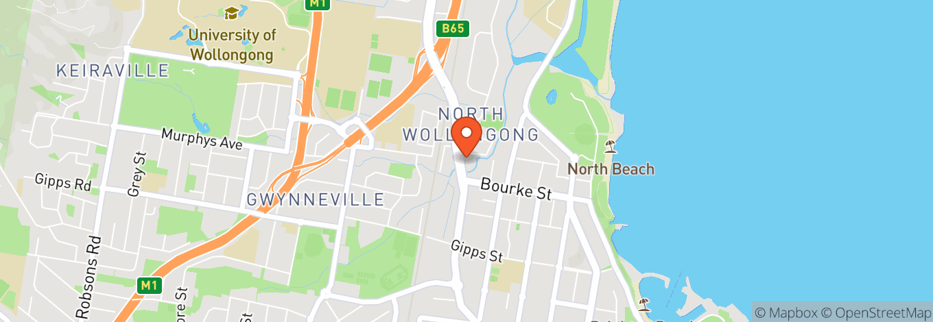 Map of North Wollongong Hotel
