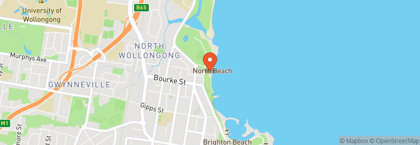 Map of Wollongong North Beach
