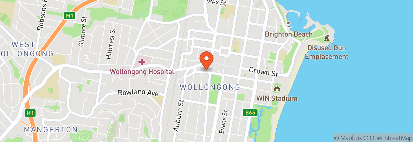 Map of The Grand Hotel, Wollongong