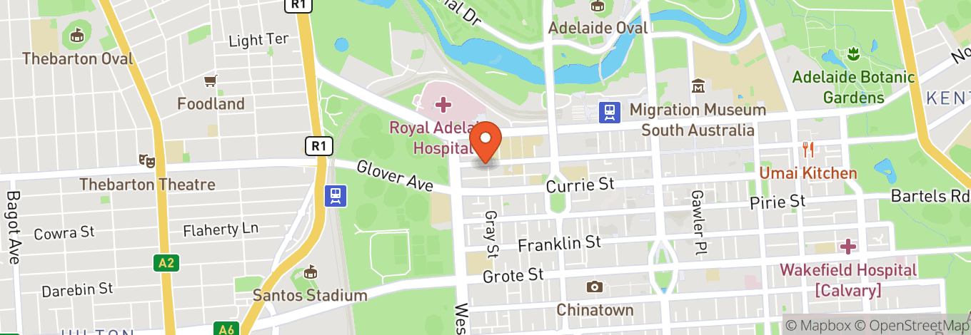 Map of Aussie Hunks Male Strip Club Adelaide