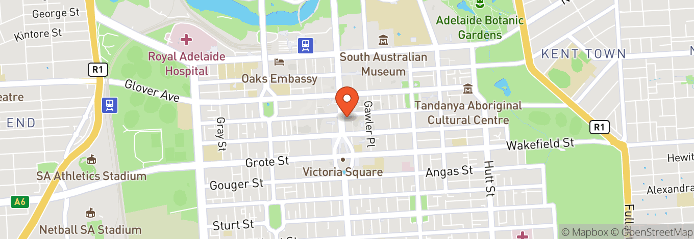 Map of Adelaide Town Hall